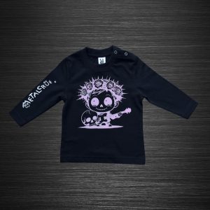 Kojenecké tričko s dlhým rukávom, čierna tričko s dlhým rukávom, čierna metalové tričko s dlhým rukávom, rockové tričko s dlhým rukávom, hororové tričko s dlhým rukávom, čierna detská móda, detský metal, kojenecký metal, metal, horor, hororová móda pre deti, čierny detský textil, MC, metalcrue, metal crue, čierny textil, metalové tričko, detské metalové tričko, detské hororové tričko, čierne tričko, detské tričko, čierne veci pre deti, čierne kojenecké tričko, kojenecké tričko, potlačené kojenecké tričko, metalové kojenecké tričko, kojenecká móda, kojenecký rock