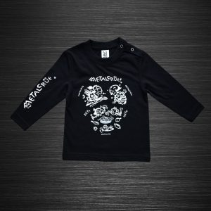 Kojenecké tričko s dlhým rukávom, čierna tričko s dlhým rukávom, čierna metalové tričko s dlhým rukávom, rockové tričko s dlhým rukávom, hororové tričko s dlhým rukávom, čierna detská móda, detský metal, kojenecký metal, metal, horor, hororová móda pre deti, čierny detský textil, MC, metalcrue, metal crue, čierny textil, metalové tričko, detské metalové tričko, detské hororové tričko, čierne tričko, detské tričko, čierne veci pre deti, čierne kojenecké tričko, kojenecké tričko, potlačené kojenecké tričko, metalové kojenecké tričko, kojenecká móda, kojenecký rock